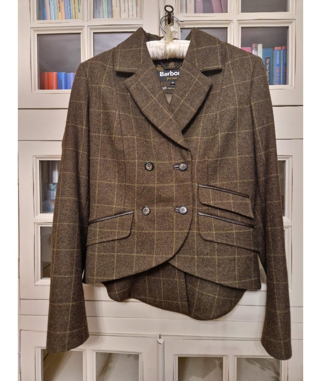BARBOUR Коричневый шерстяной жакет/пиджак, фото 10
