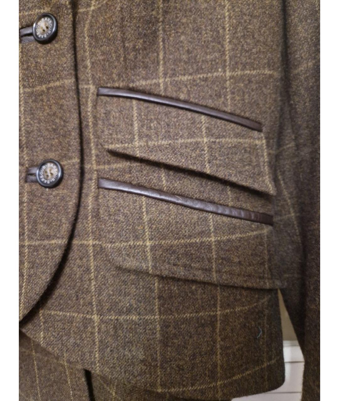 BARBOUR Коричневый шерстяной жакет/пиджак, фото 5