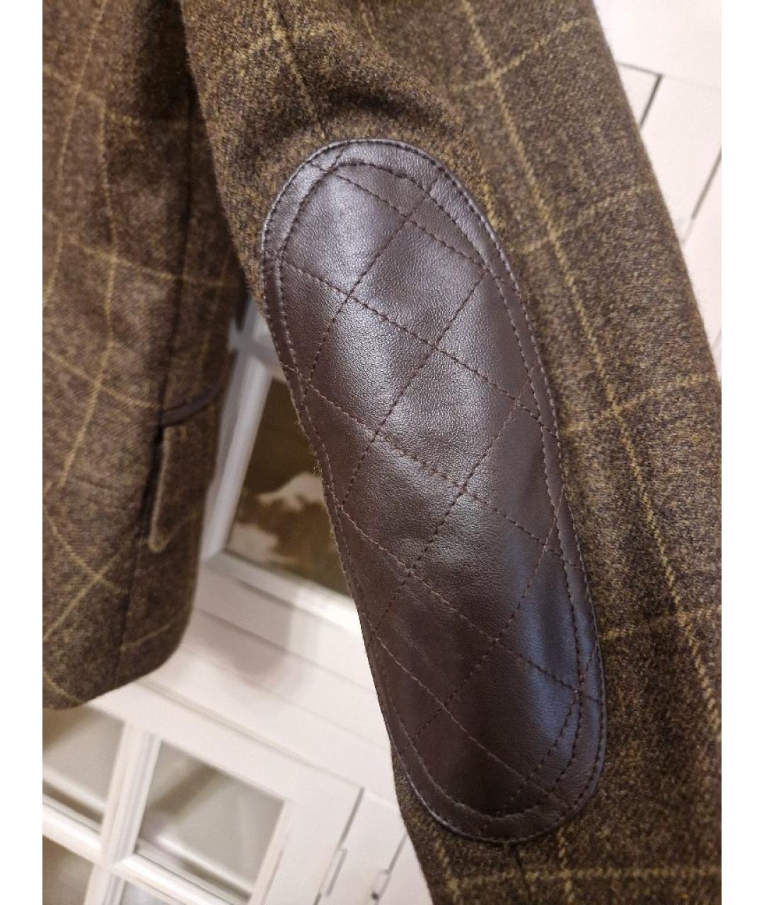 BARBOUR Коричневый шерстяной жакет/пиджак, фото 4