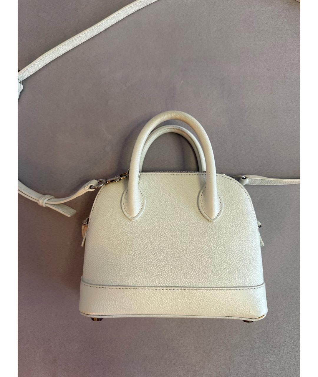 BALENCIAGA Белая кожаная сумка с короткими ручками, фото 3