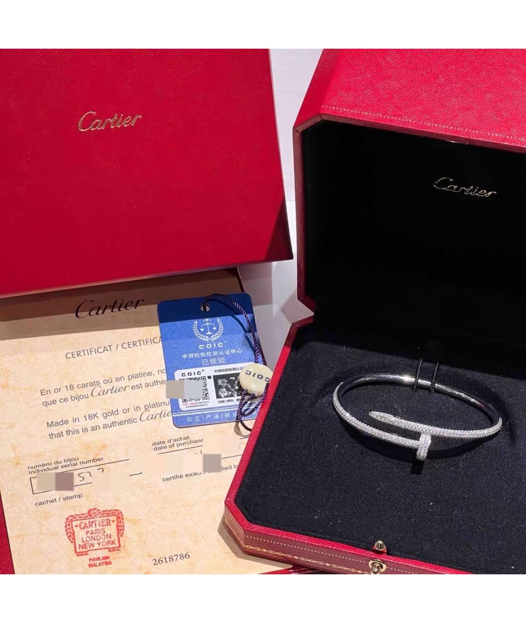 CARTIER Серебрянный браслет из белого золота, фото 2