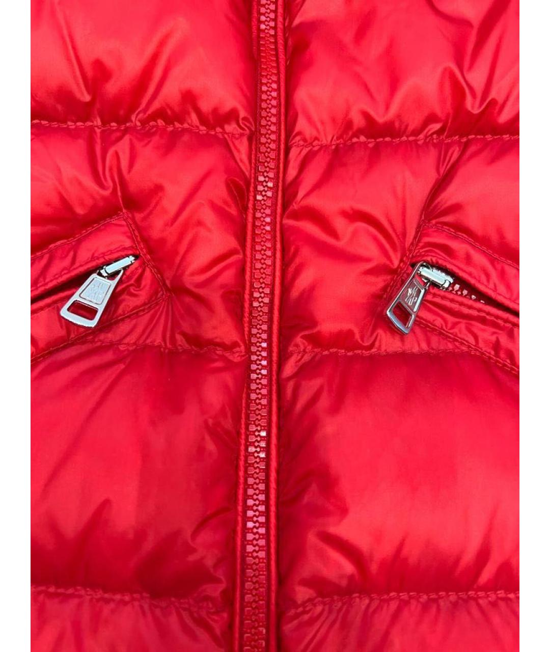 MONCLER Красный полиамидовый пуховик, фото 8