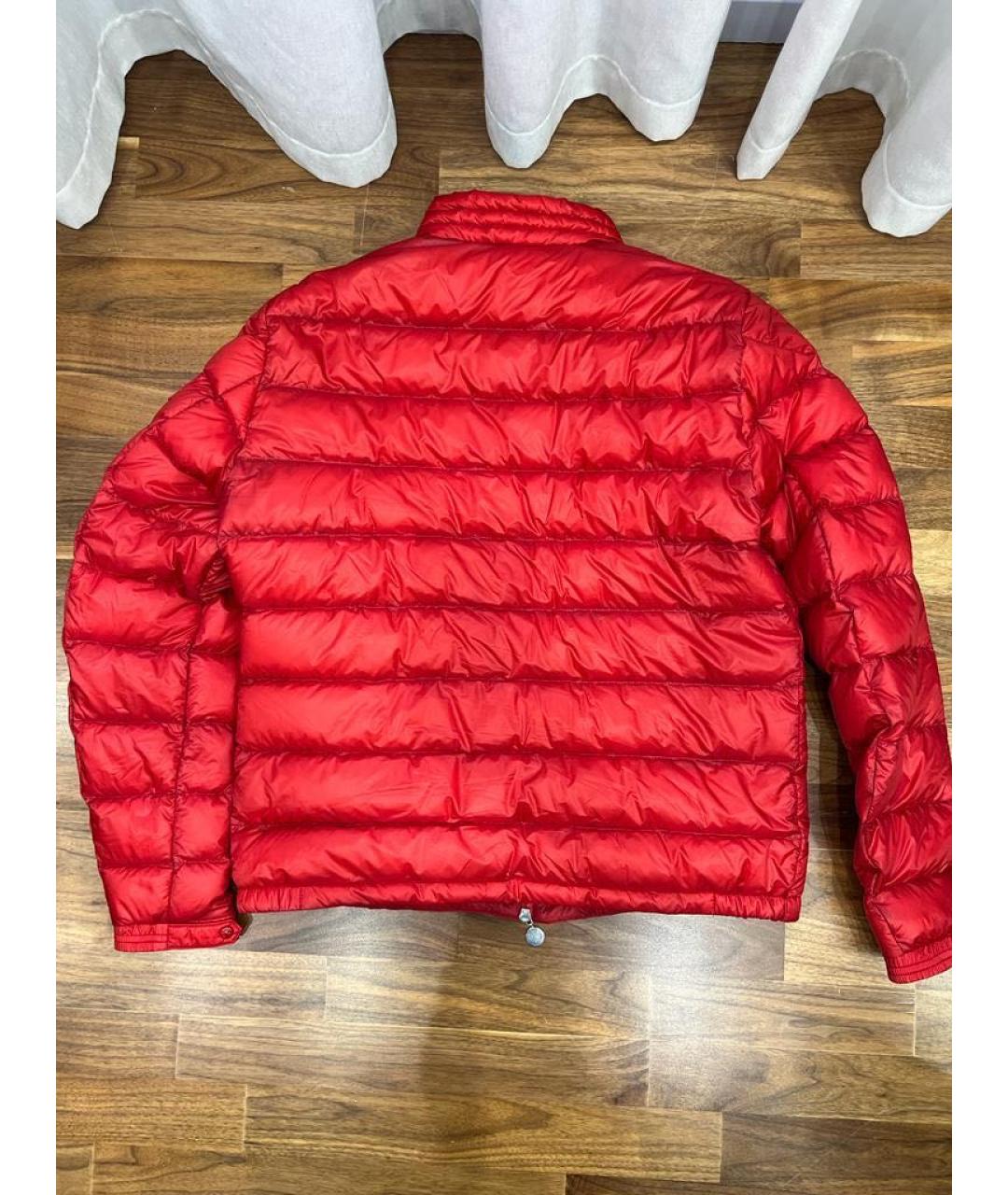 MONCLER Красный полиамидовый пуховик, фото 2