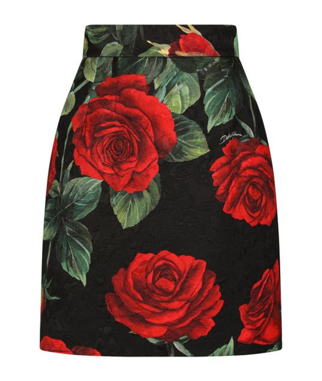 DOLCE&GABBANA Мульти шелковая юбка мини, фото 5