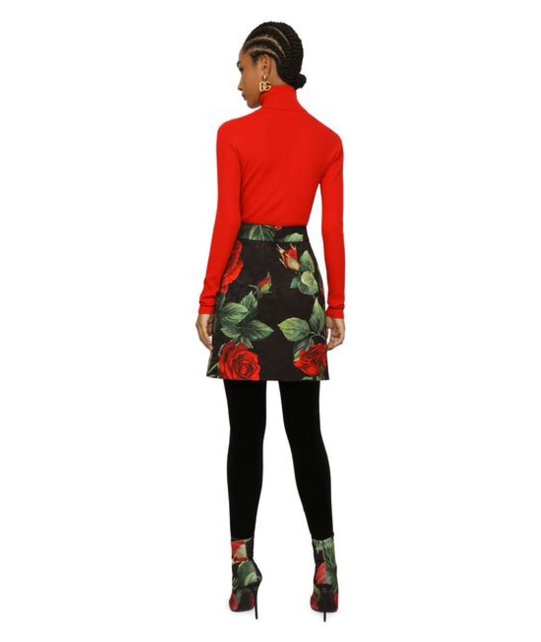 DOLCE&GABBANA Мульти шелковая юбка мини, фото 4