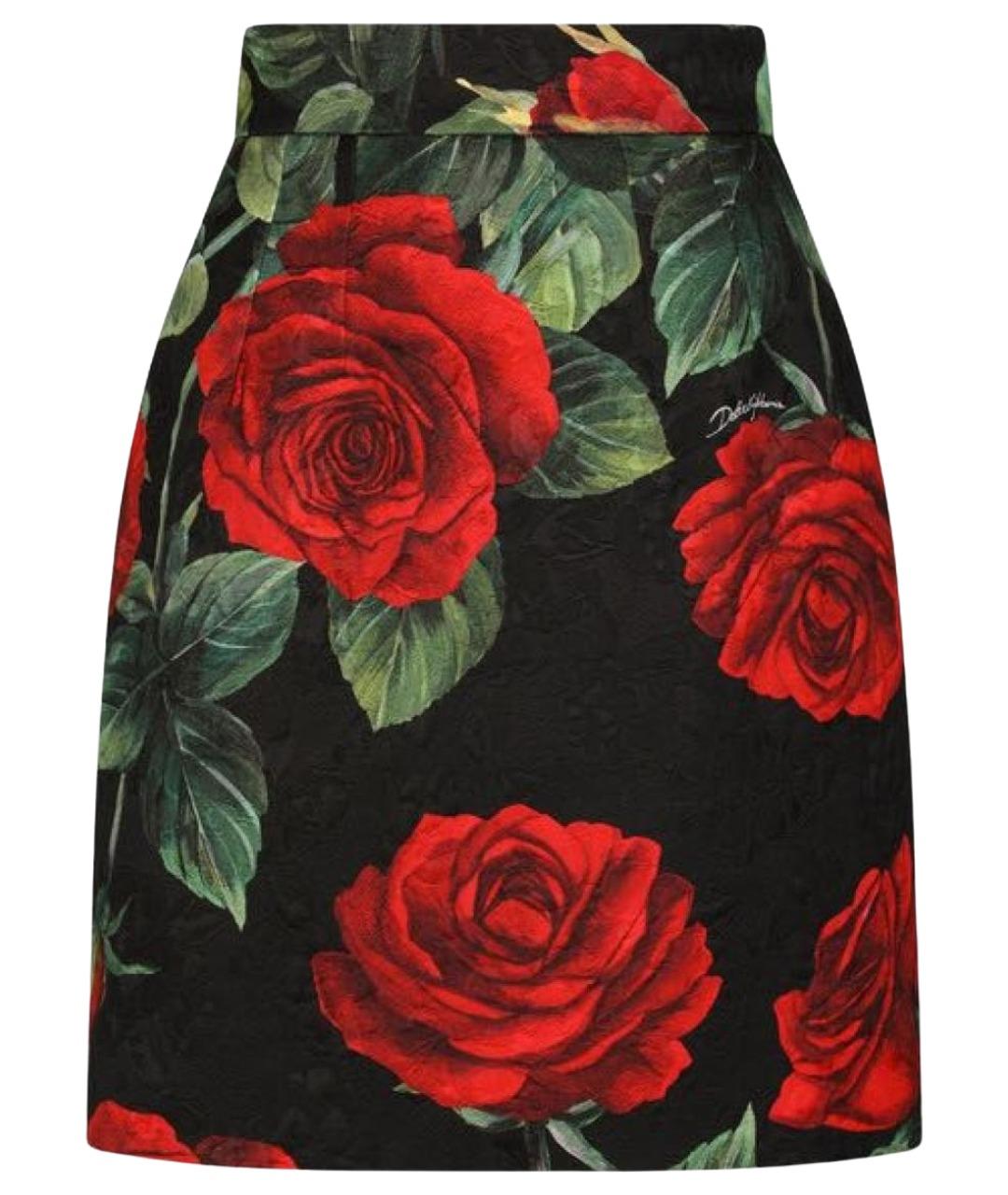 DOLCE&GABBANA Мульти шелковая юбка мини, фото 1