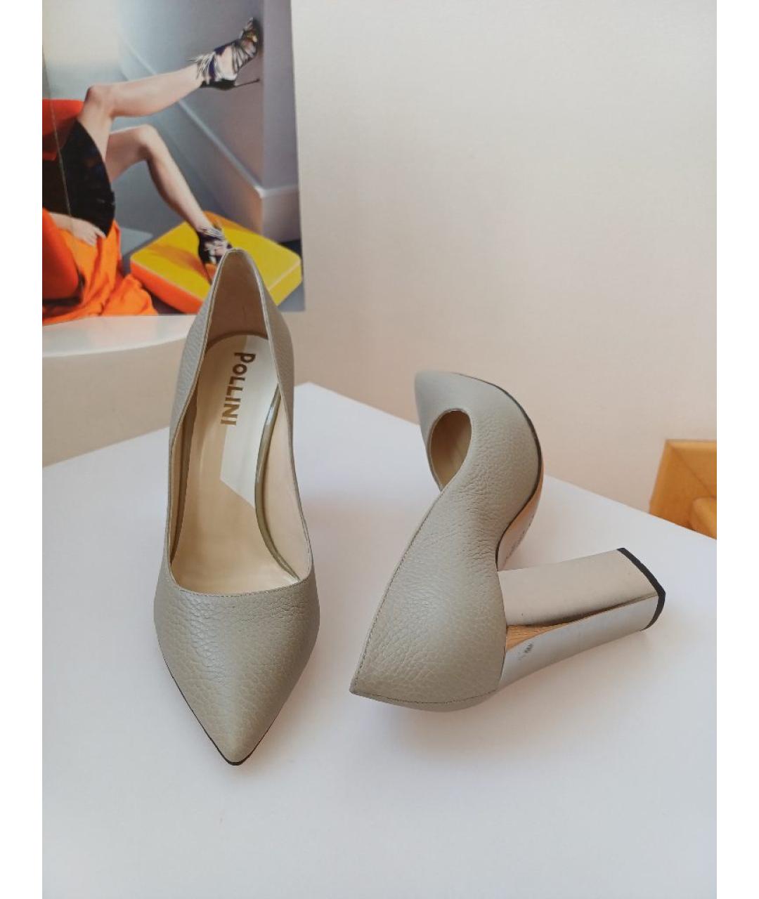 POLLINI Серые кожаные туфли, фото 3