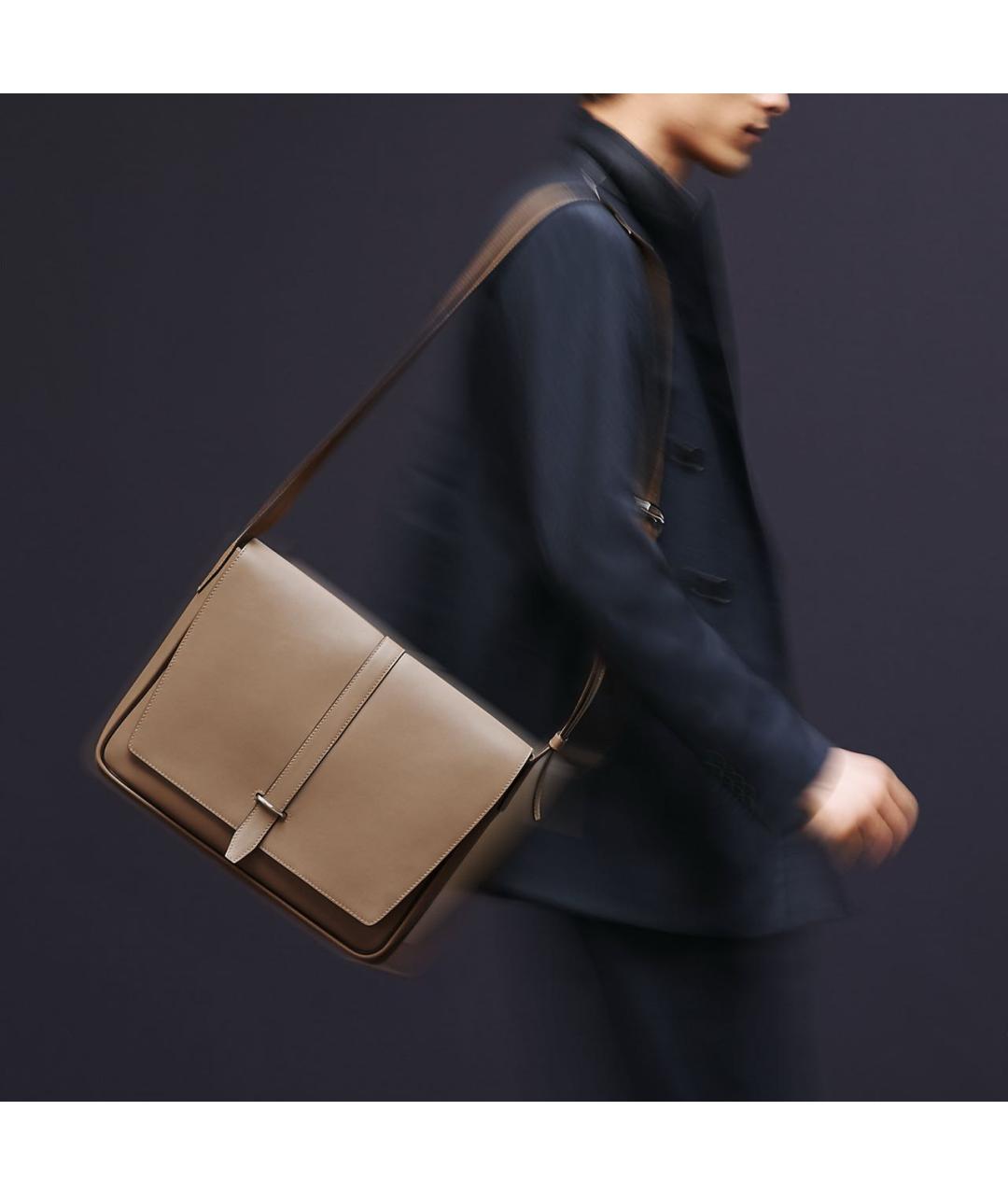 HERMES Серая кожаная сумка на плечо, фото 7