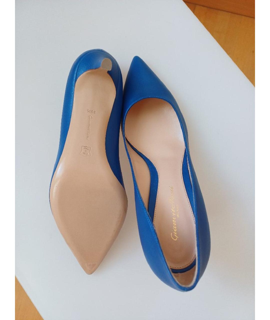 GIANVITO ROSSI Синие кожаные туфли, фото 9