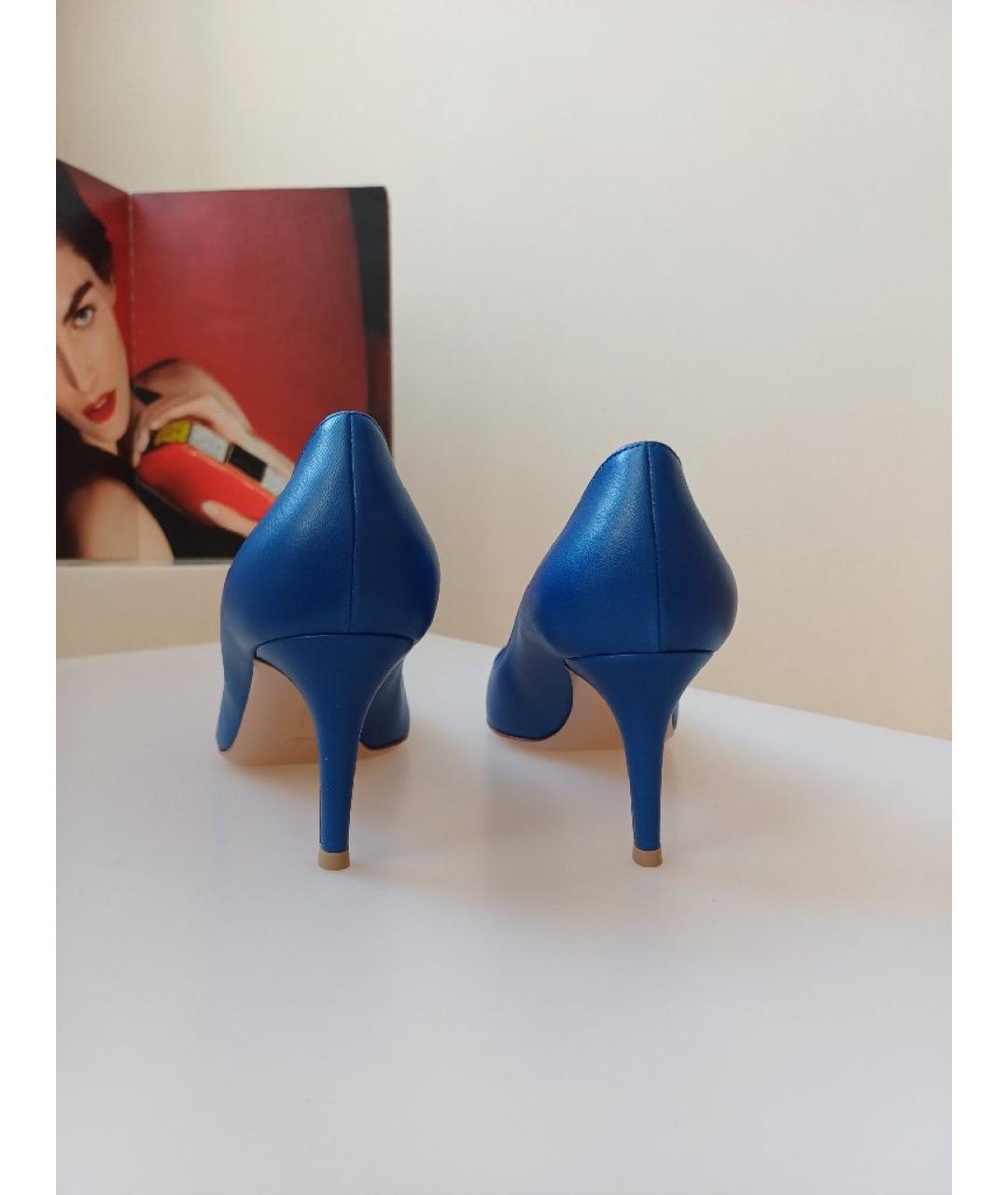 GIANVITO ROSSI Синие кожаные туфли, фото 8