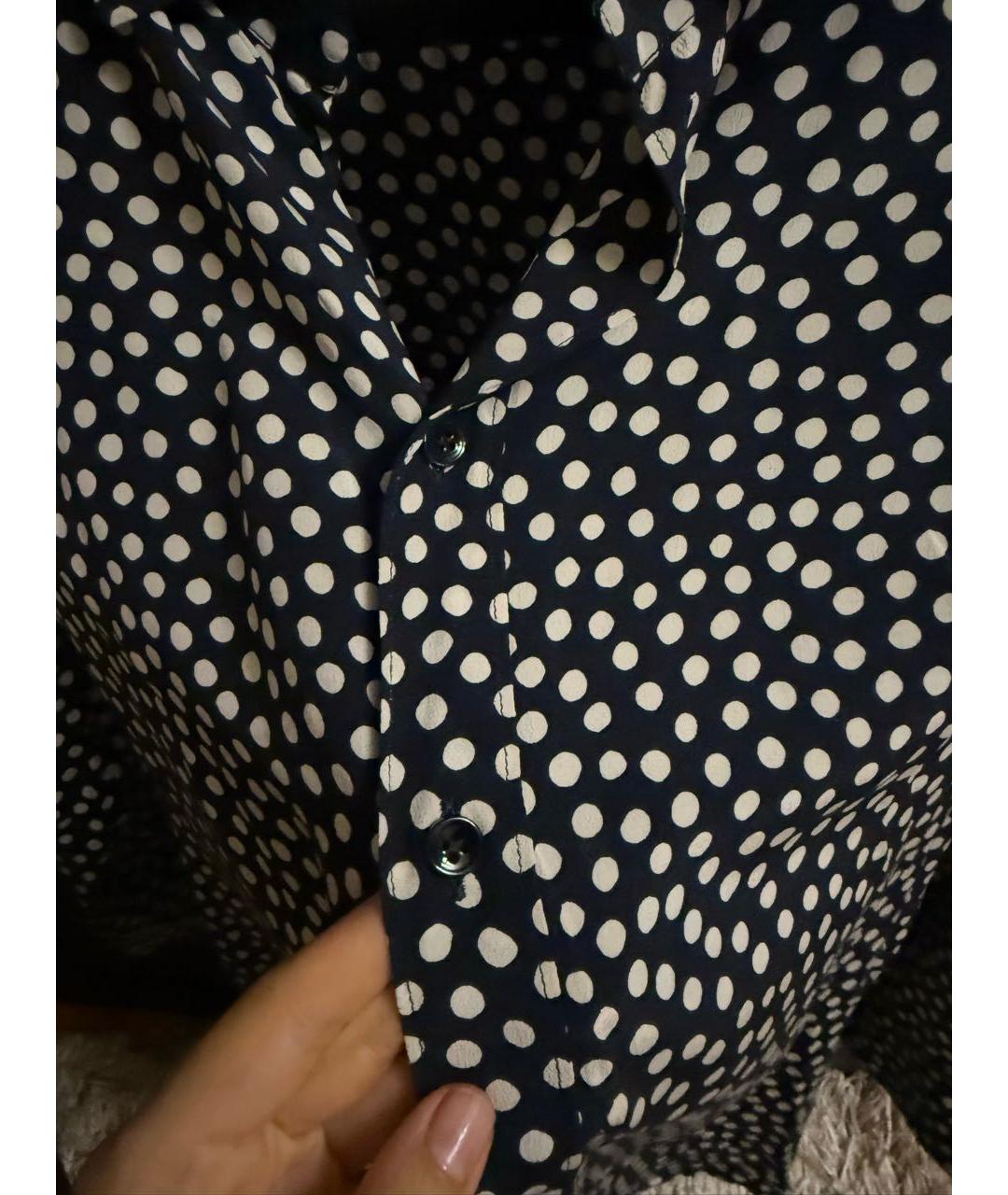 SAINT LAURENT Темно-синяя шелковая блузы, фото 5