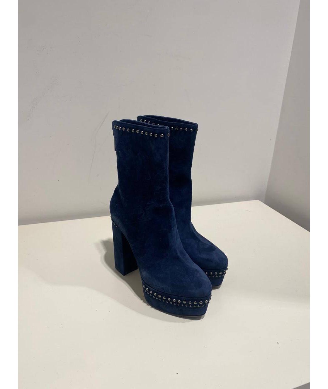 LE SILLA Темно-синие замшевые ботинки, фото 4