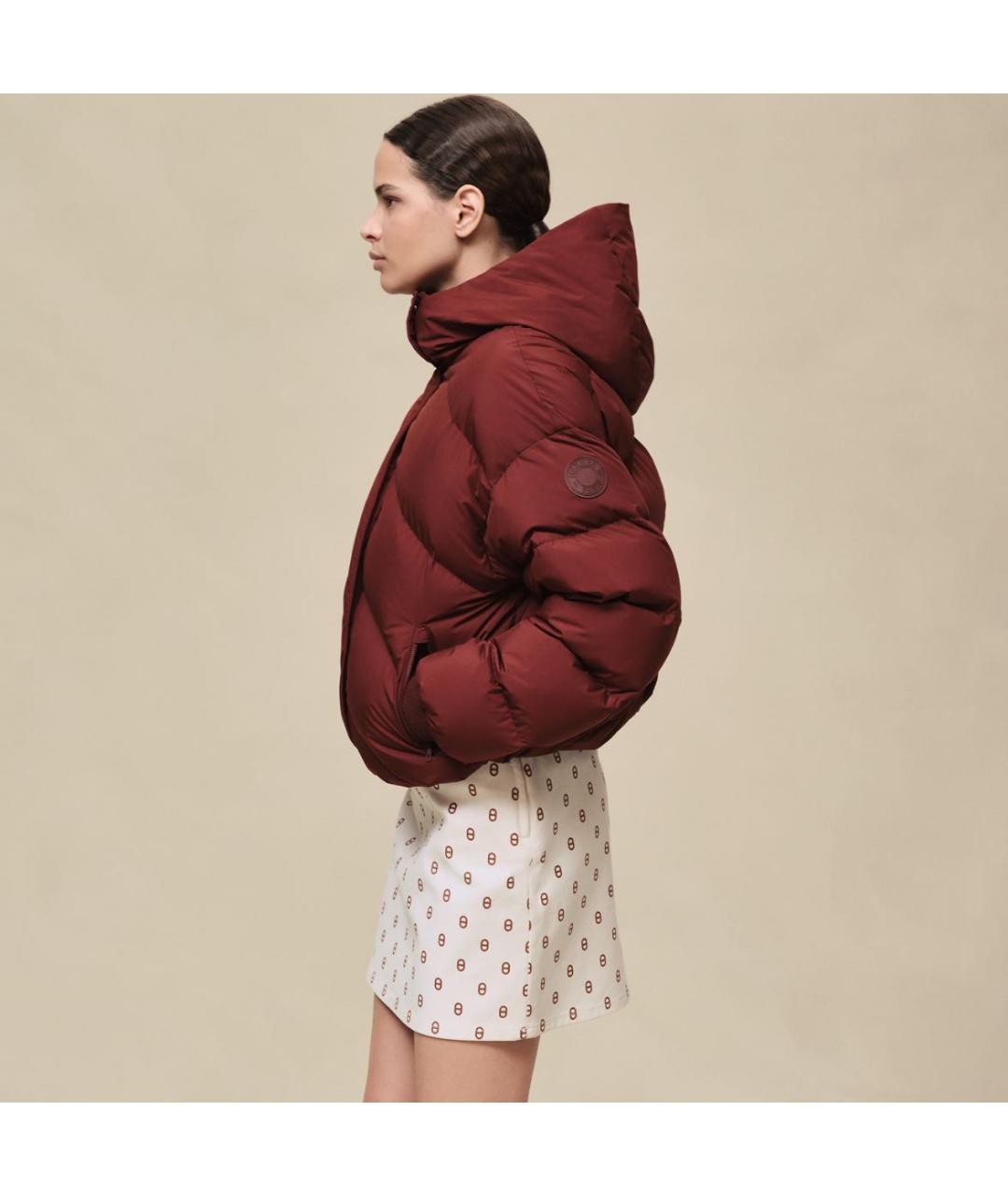 HERMES Бордовый пуховик, фото 3