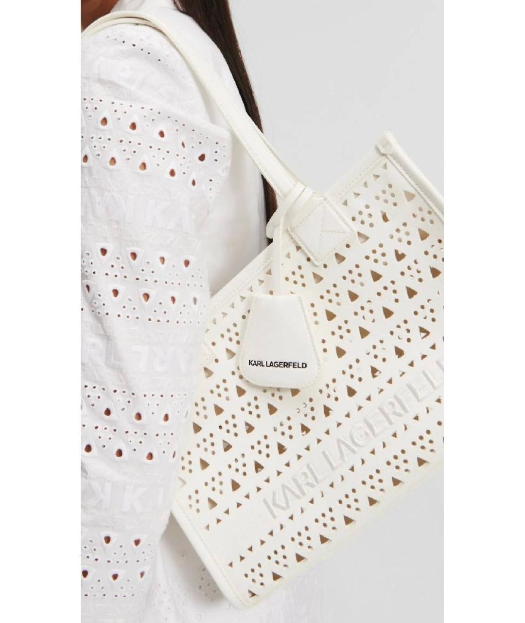 KARL LAGERFELD Белая сумка с короткими ручками, фото 4