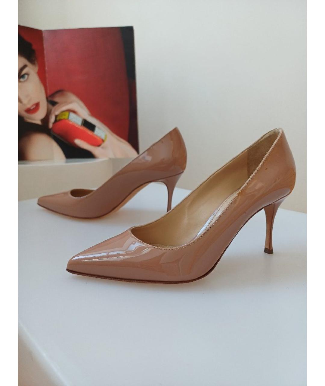 SERGIO ROSSI Коричневые туфли из лакированной кожи, фото 2