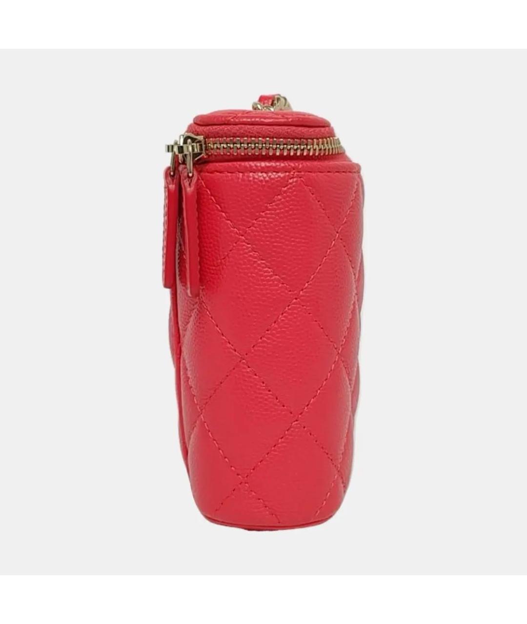 CHANEL Красная кожаная сумка через плечо, фото 3