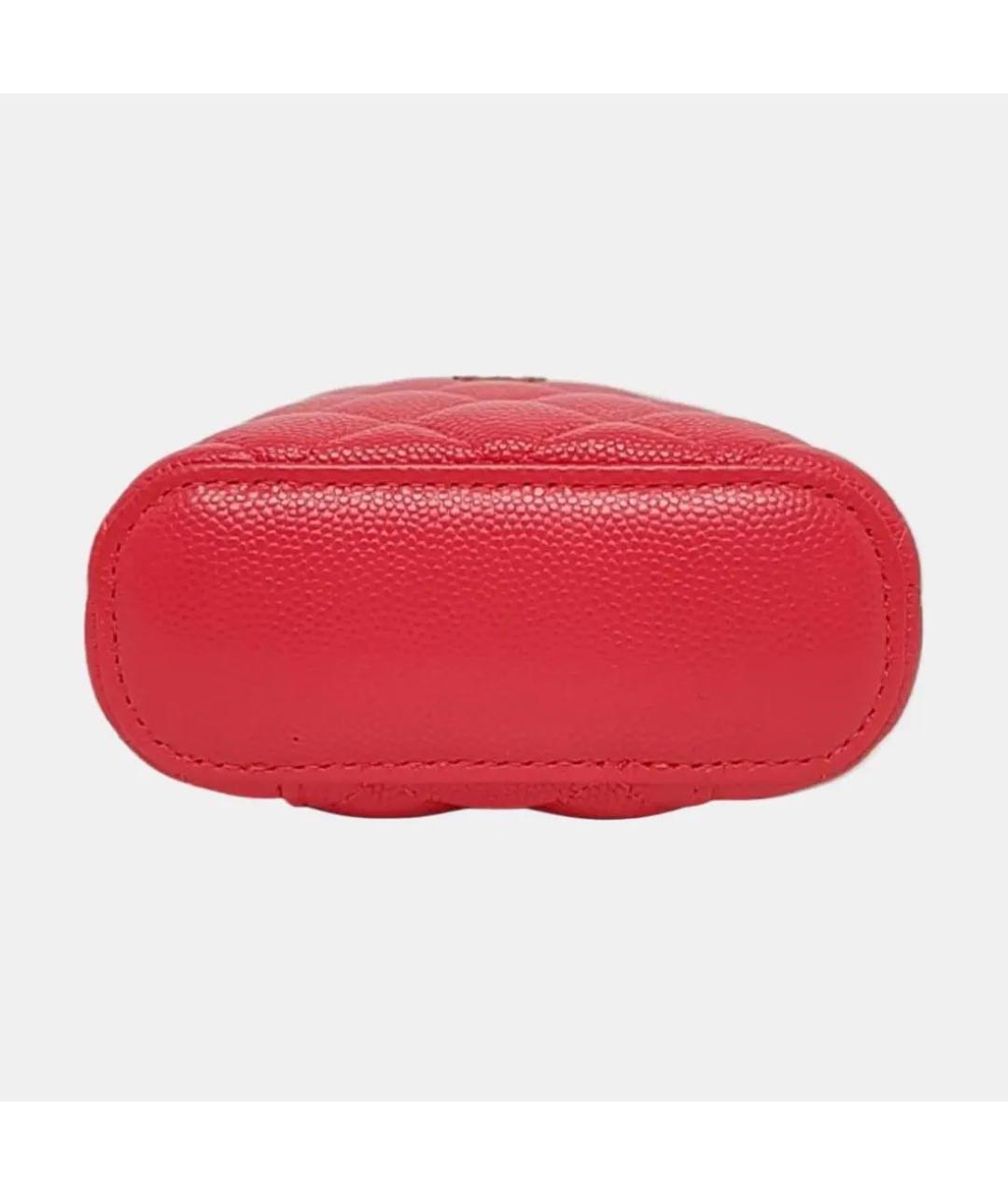 CHANEL Красная кожаная сумка через плечо, фото 5