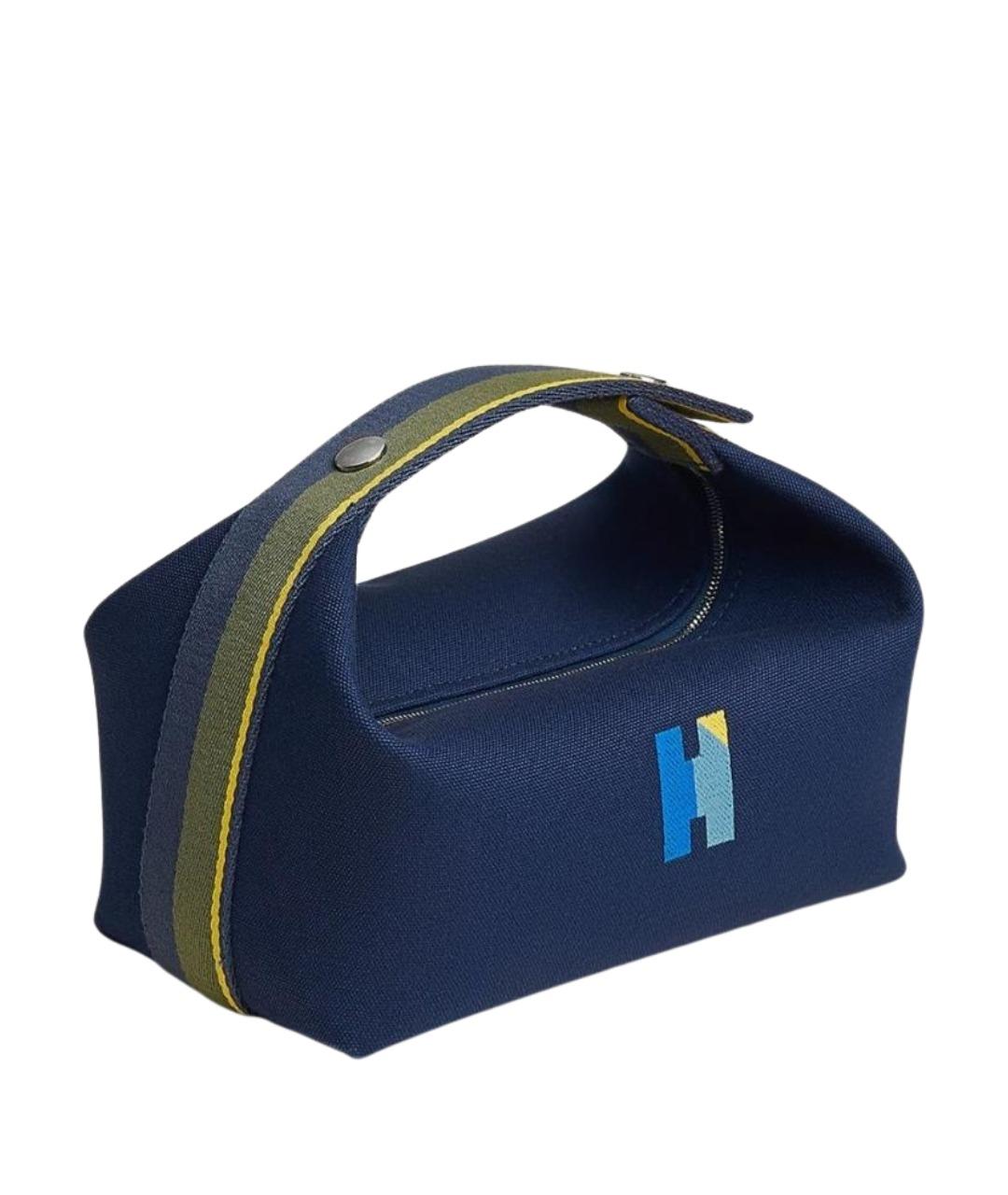 HERMES Синяя тканевая косметичка, фото 1