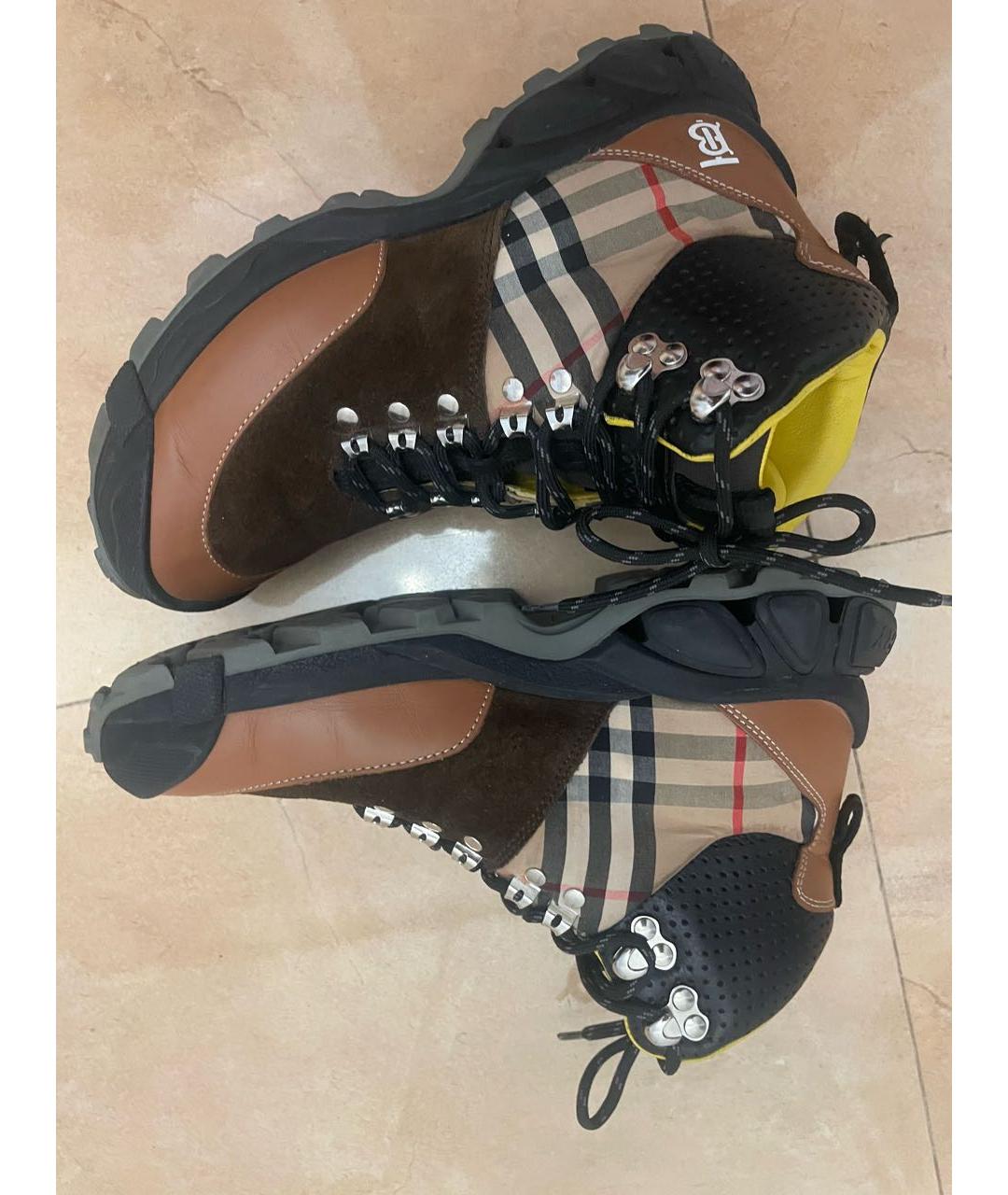 BURBERRY Коричневые кожаные ботинки, фото 4