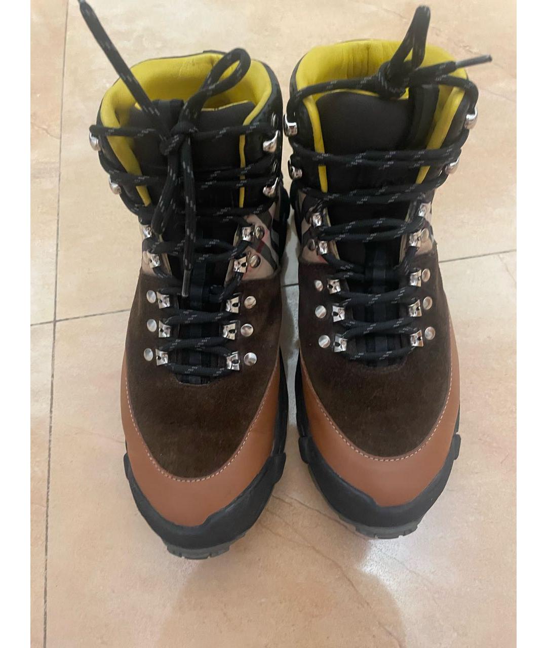 BURBERRY Коричневые кожаные ботинки, фото 2