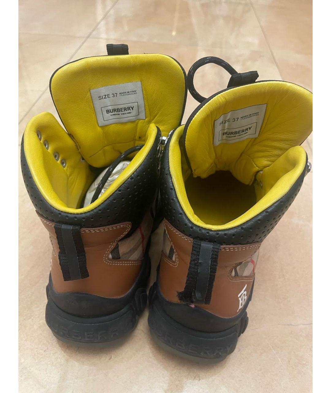 BURBERRY Коричневые кожаные ботинки, фото 3