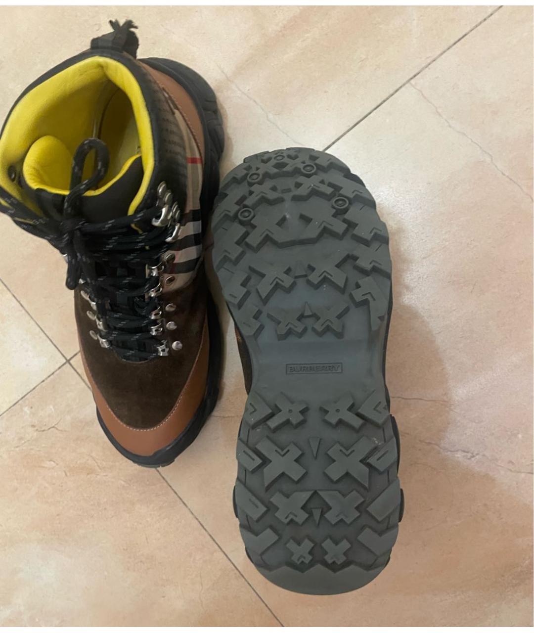 BURBERRY Коричневые кожаные ботинки, фото 7