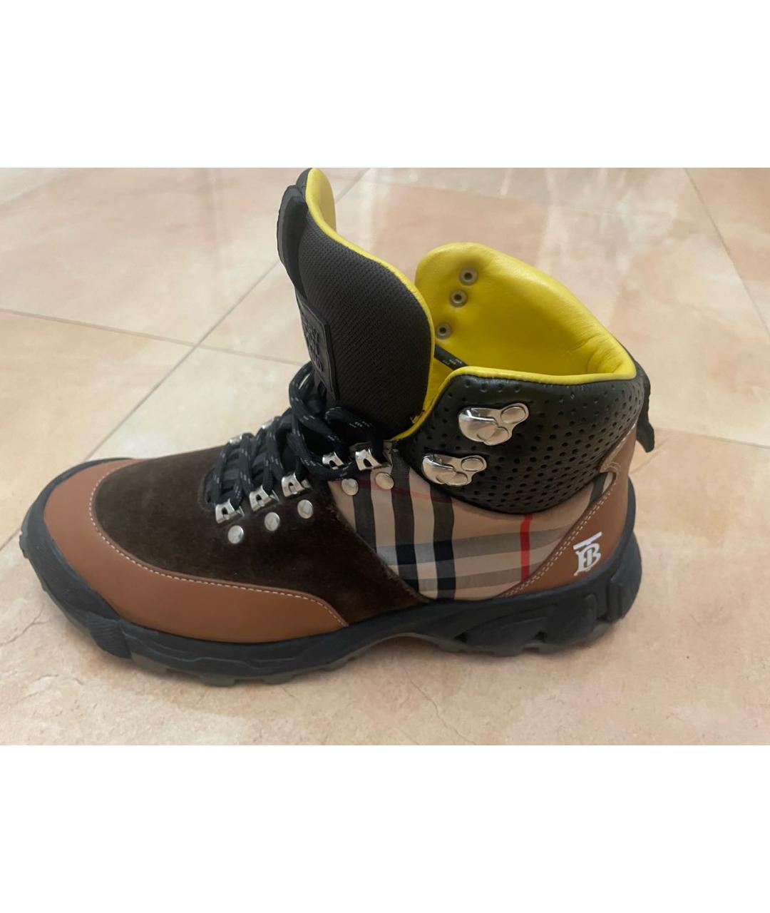 BURBERRY Коричневые кожаные ботинки, фото 8