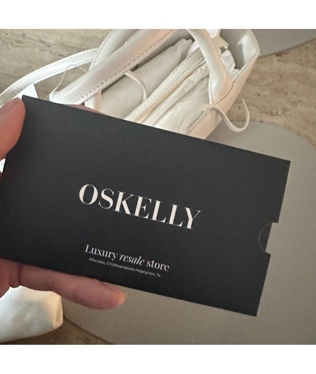 BOTTEGA VENETA Белая кожаная сумка с короткими ручками, фото 6