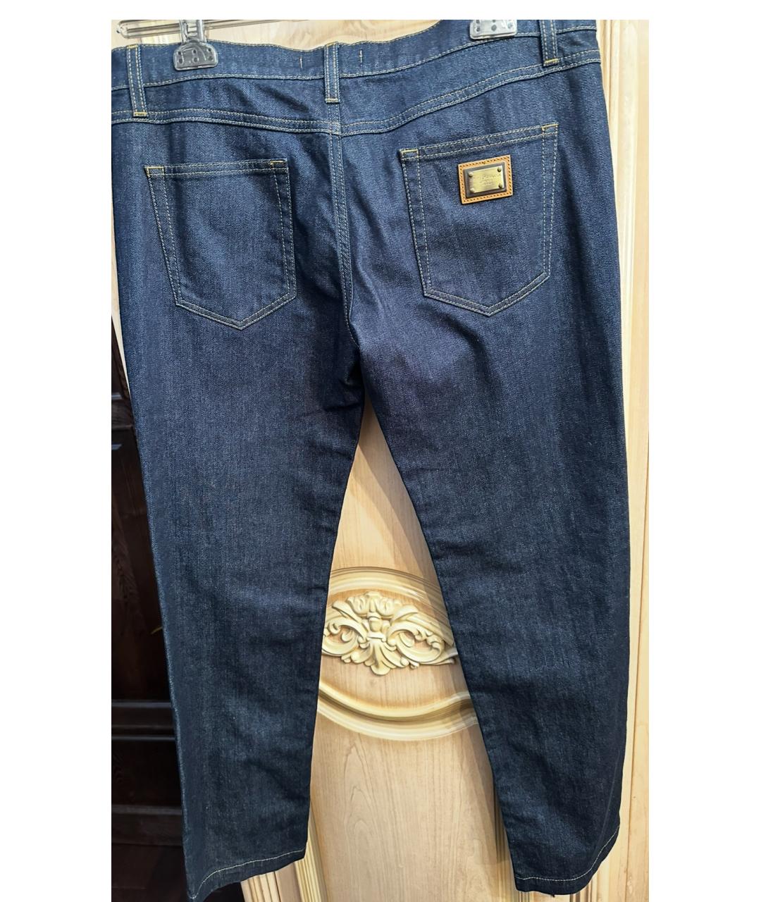 DOLCE&GABBANA Синие хлопковые прямые джинсы, фото 2