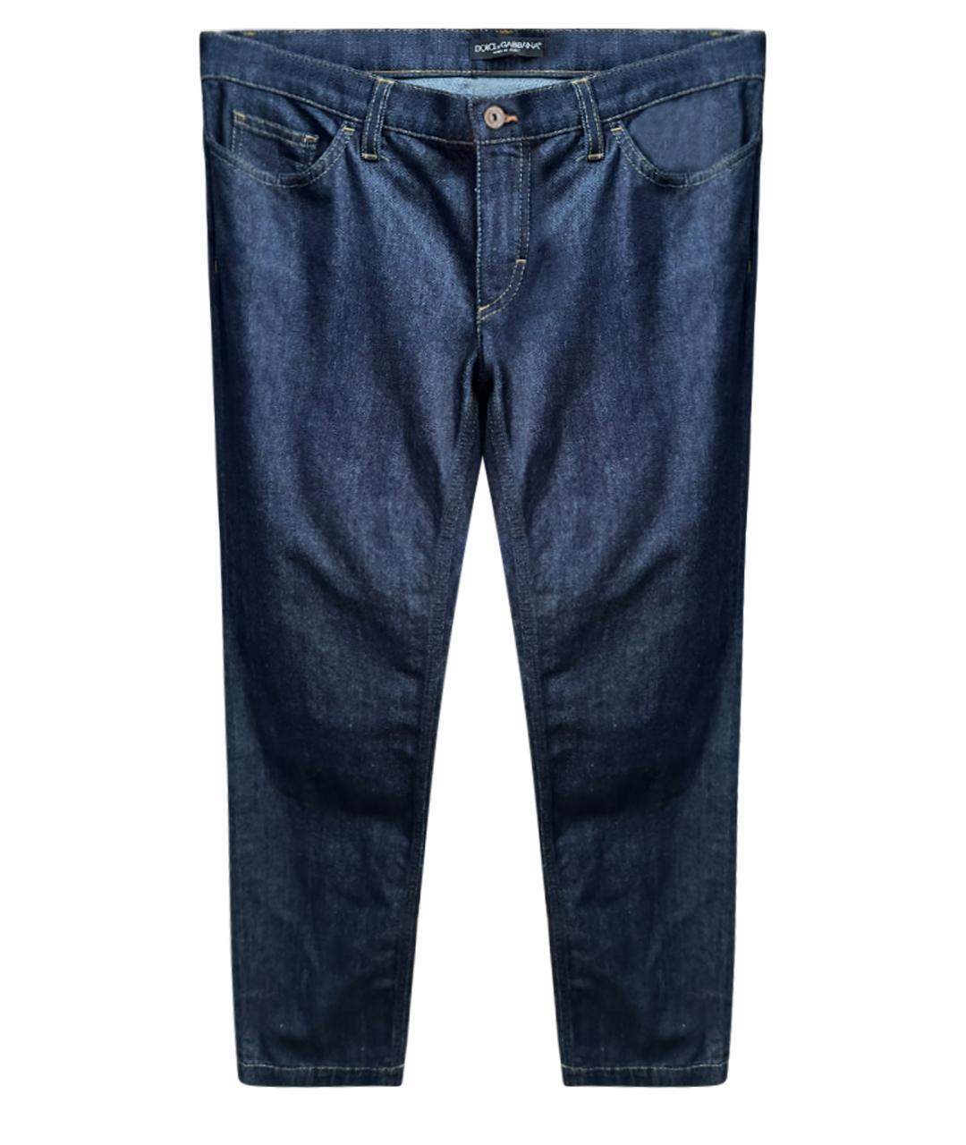 DOLCE&GABBANA Синие хлопковые прямые джинсы, фото 1