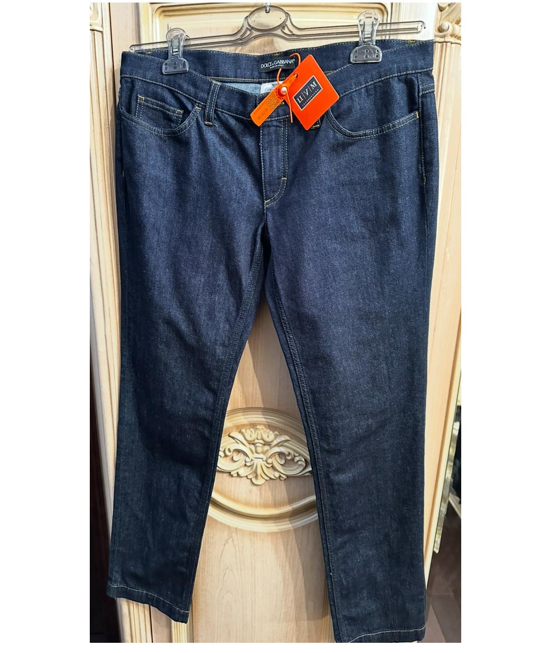 DOLCE&GABBANA Синие хлопковые прямые джинсы, фото 6