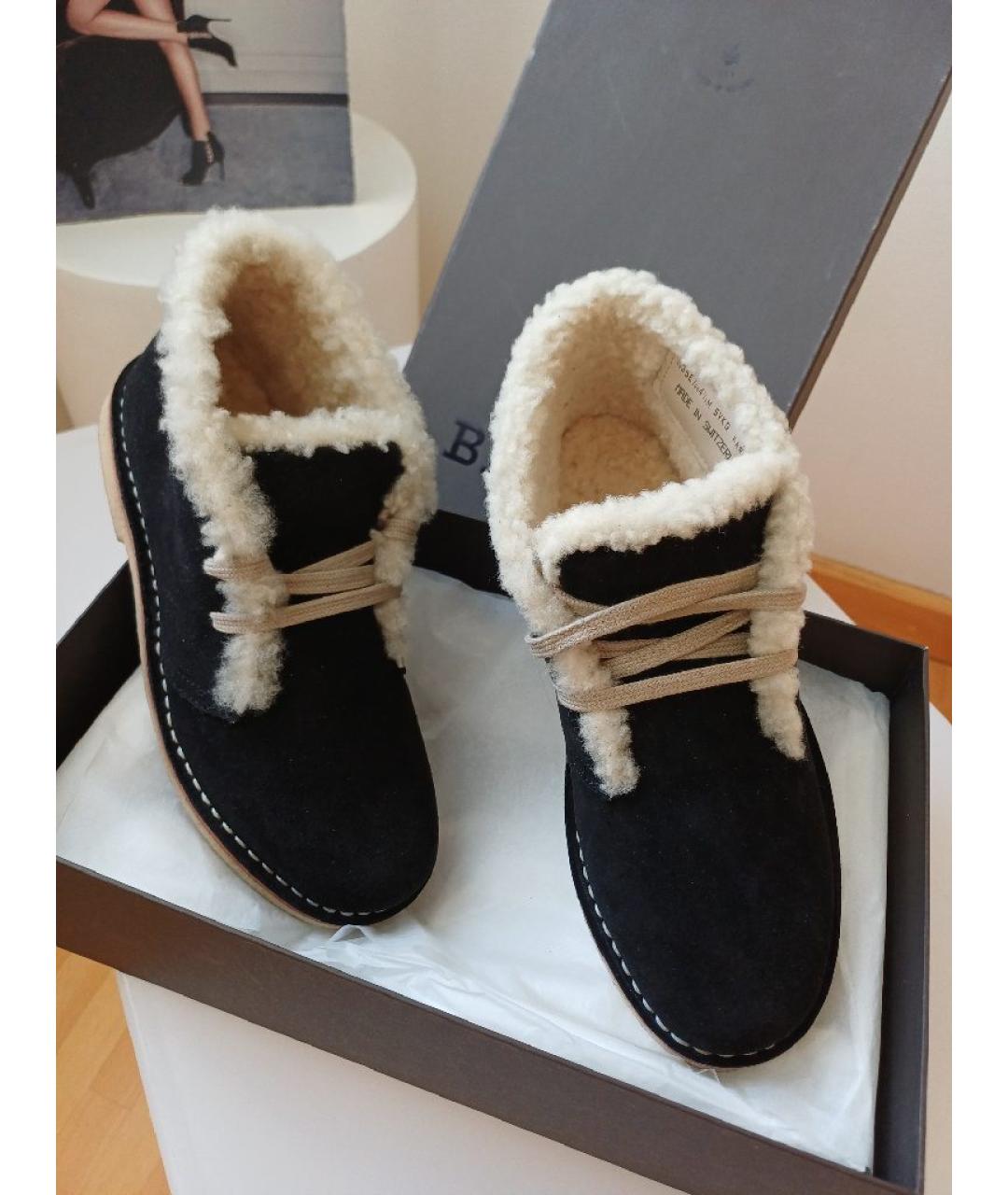 BALLY Черные замшевые ботинки, фото 4