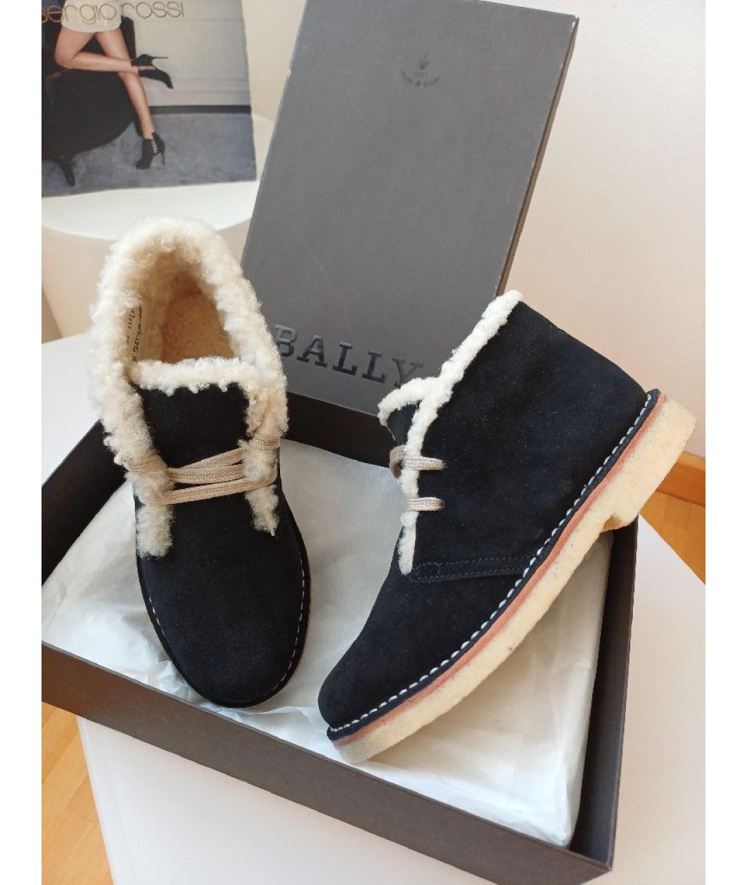 BALLY Черные замшевые ботинки, фото 3