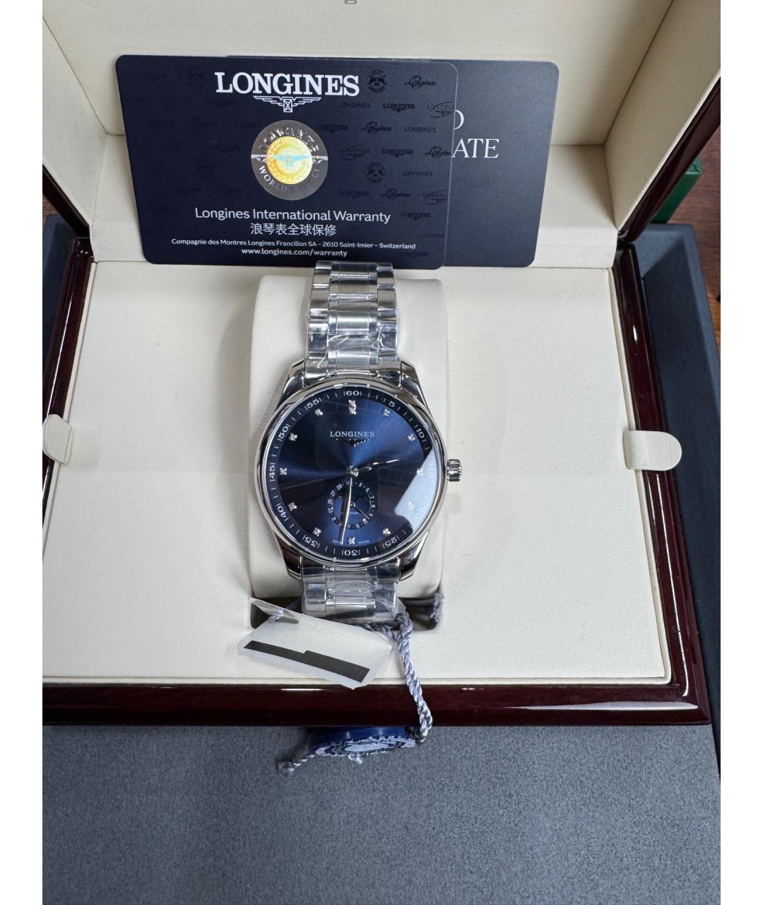 LONGINES Черные металлические часы, фото 6