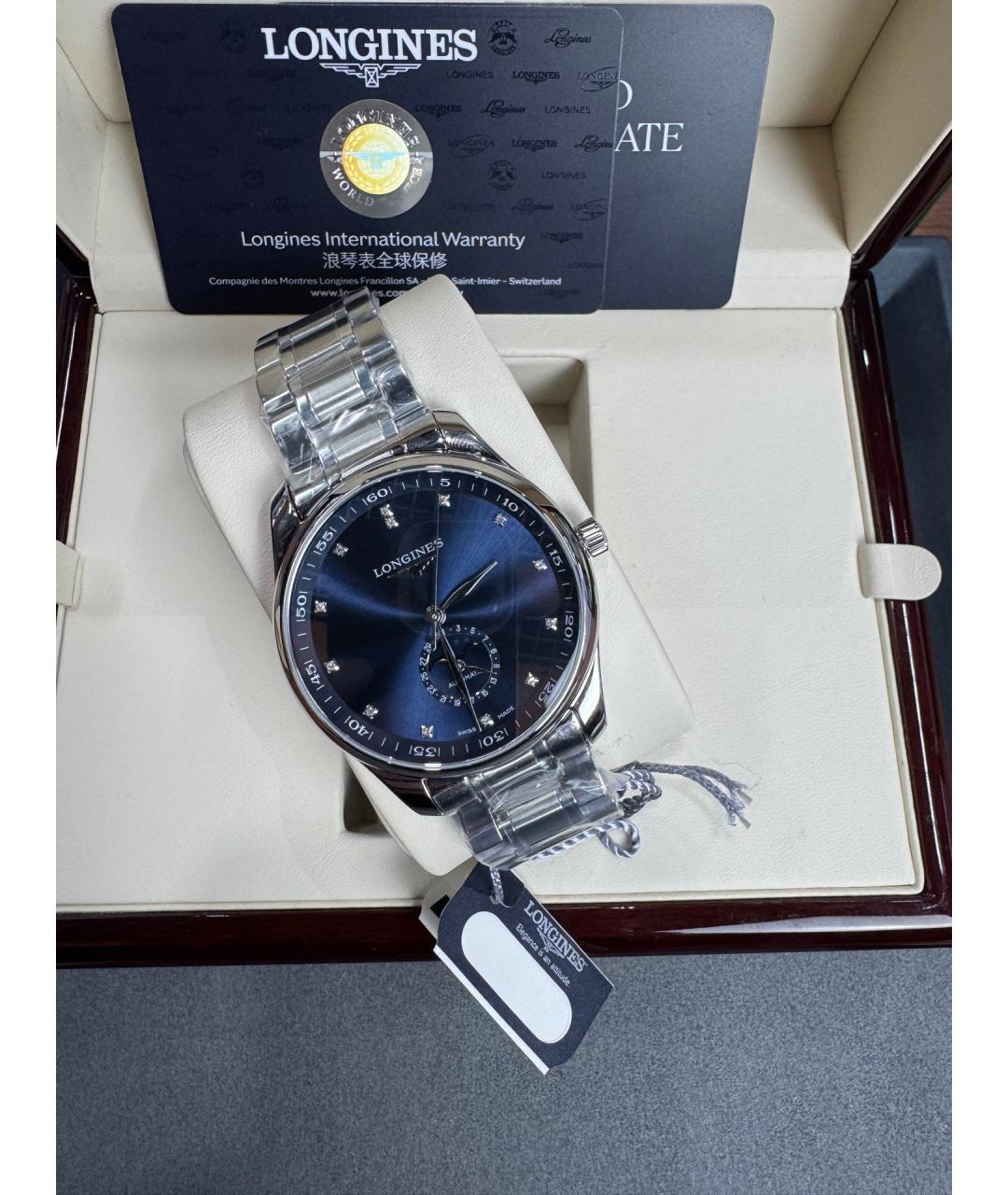 LONGINES Черные металлические часы, фото 3