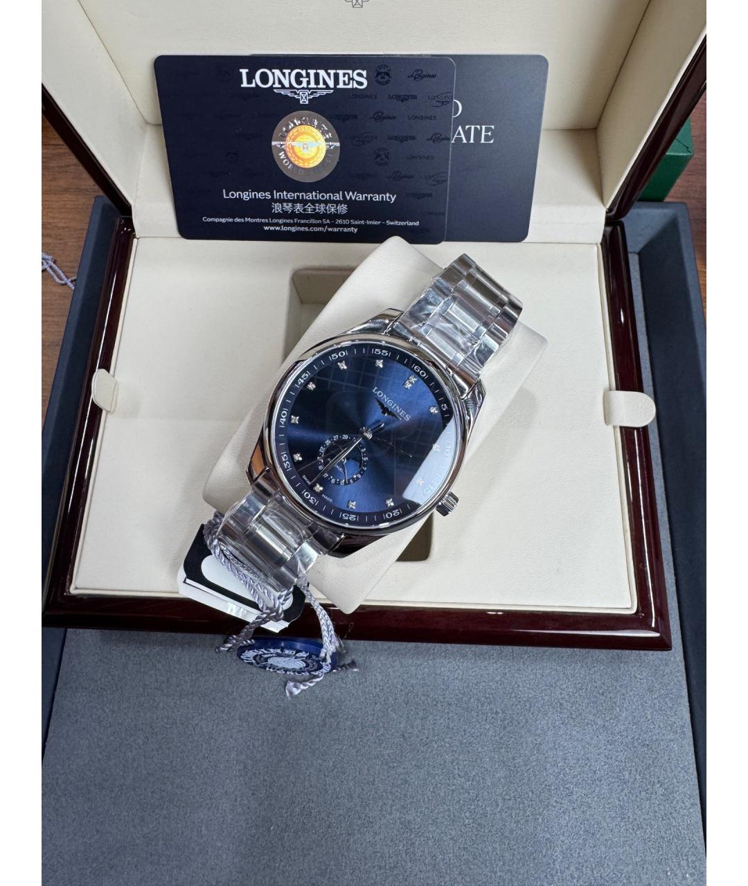 LONGINES Черные металлические часы, фото 5