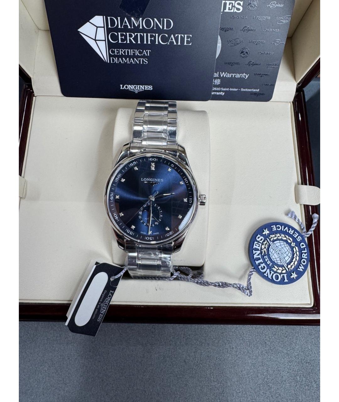 LONGINES Черные металлические часы, фото 2