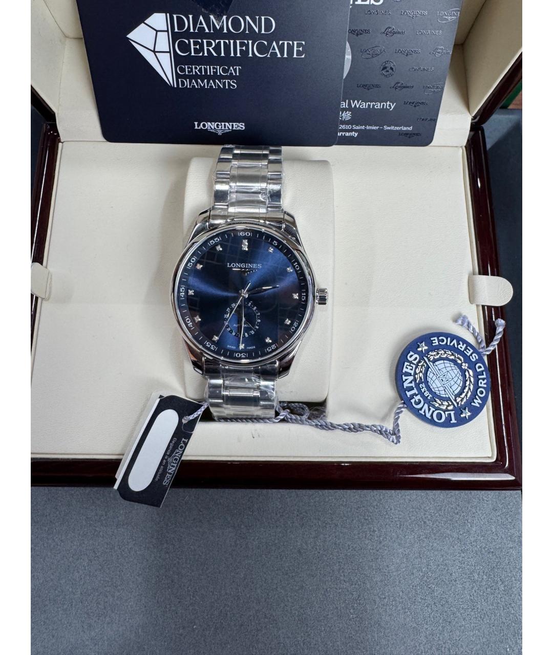 LONGINES Черные металлические часы, фото 9