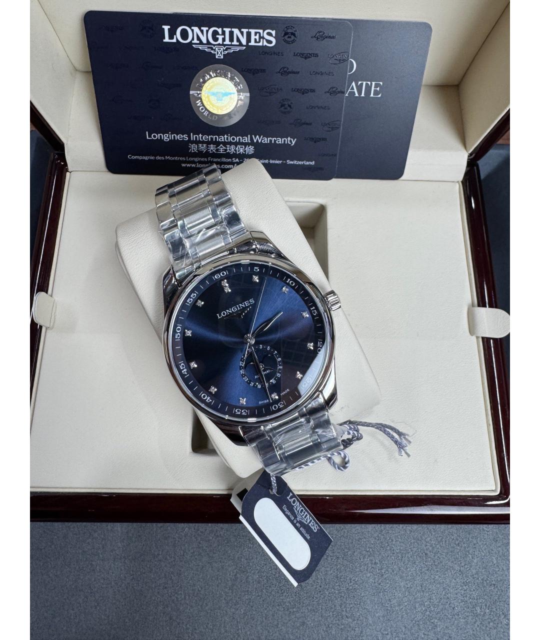 LONGINES Черные металлические часы, фото 4