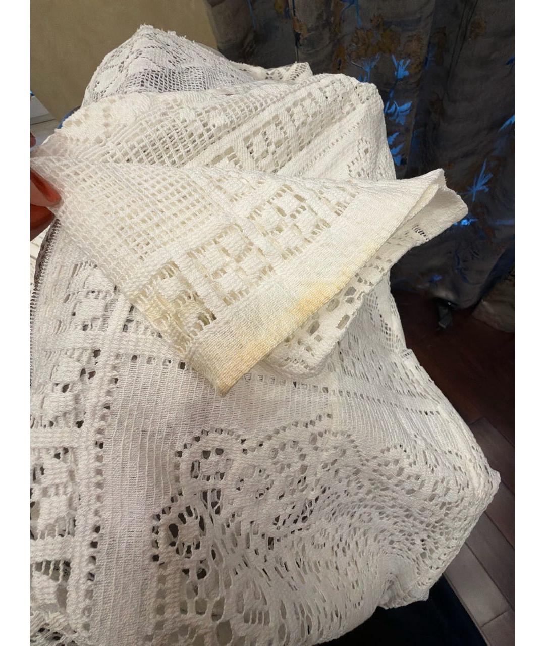 DOLCE&GABBANA Белое шелковое повседневное платье, фото 7