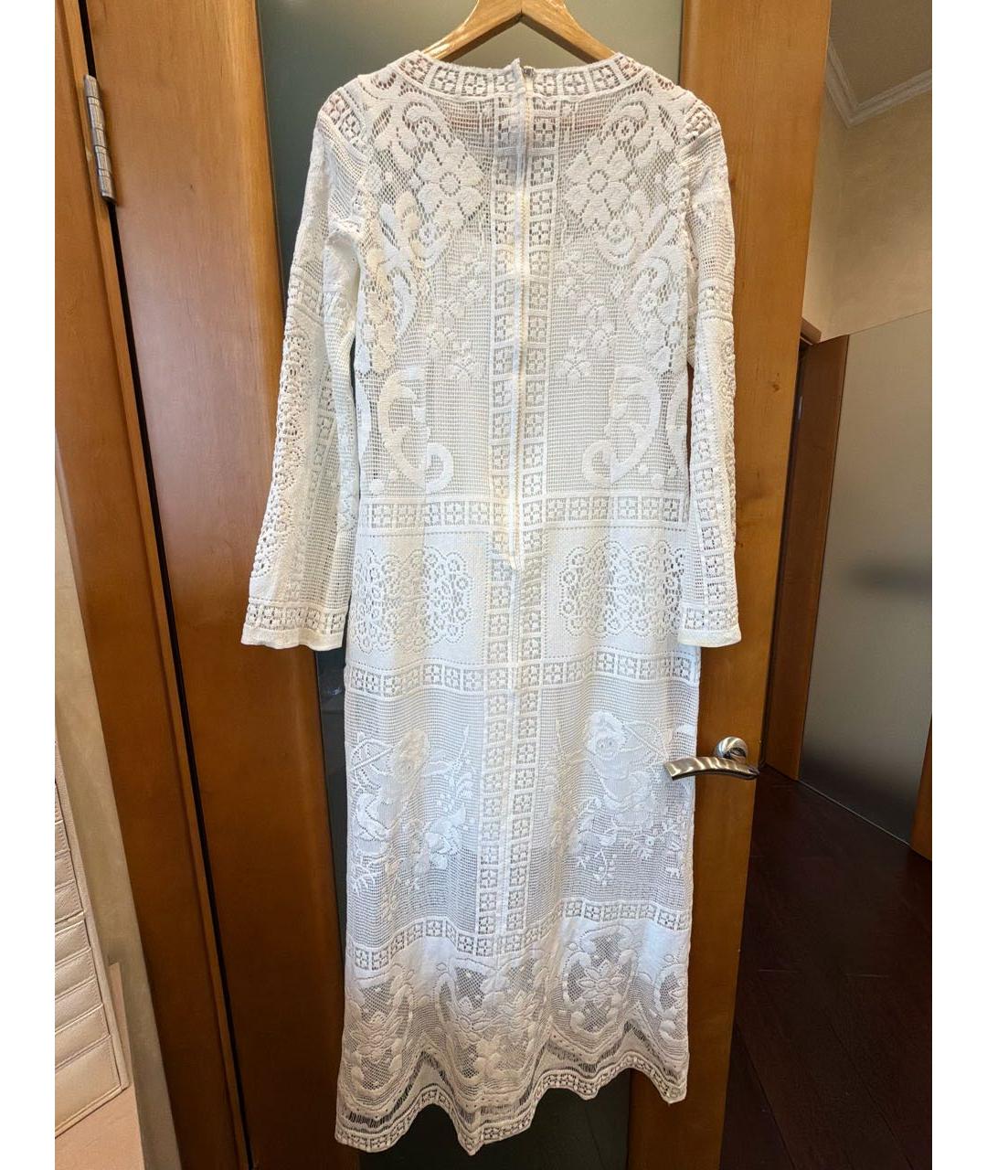 DOLCE&GABBANA Белое шелковое повседневное платье, фото 2