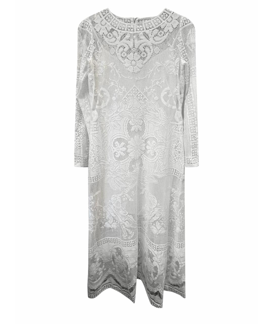 DOLCE&GABBANA Белое шелковое повседневное платье, фото 1