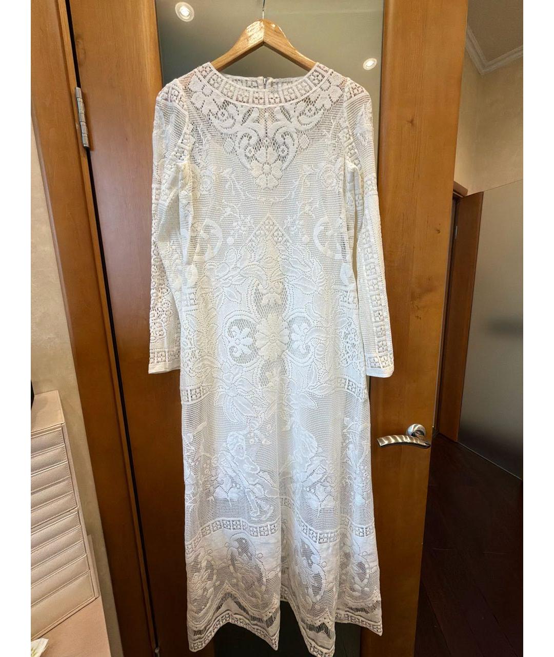 DOLCE&GABBANA Белое шелковое повседневное платье, фото 8