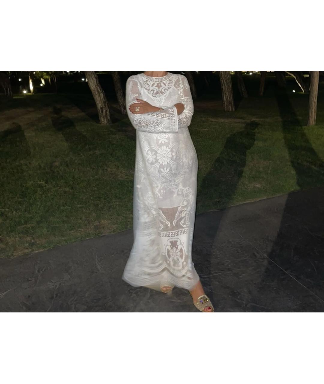 DOLCE&GABBANA Белое шелковое повседневное платье, фото 5