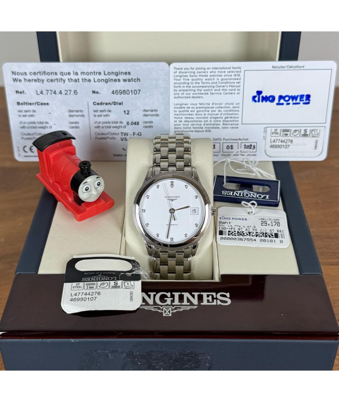 LONGINES Белые металлические часы, фото 6