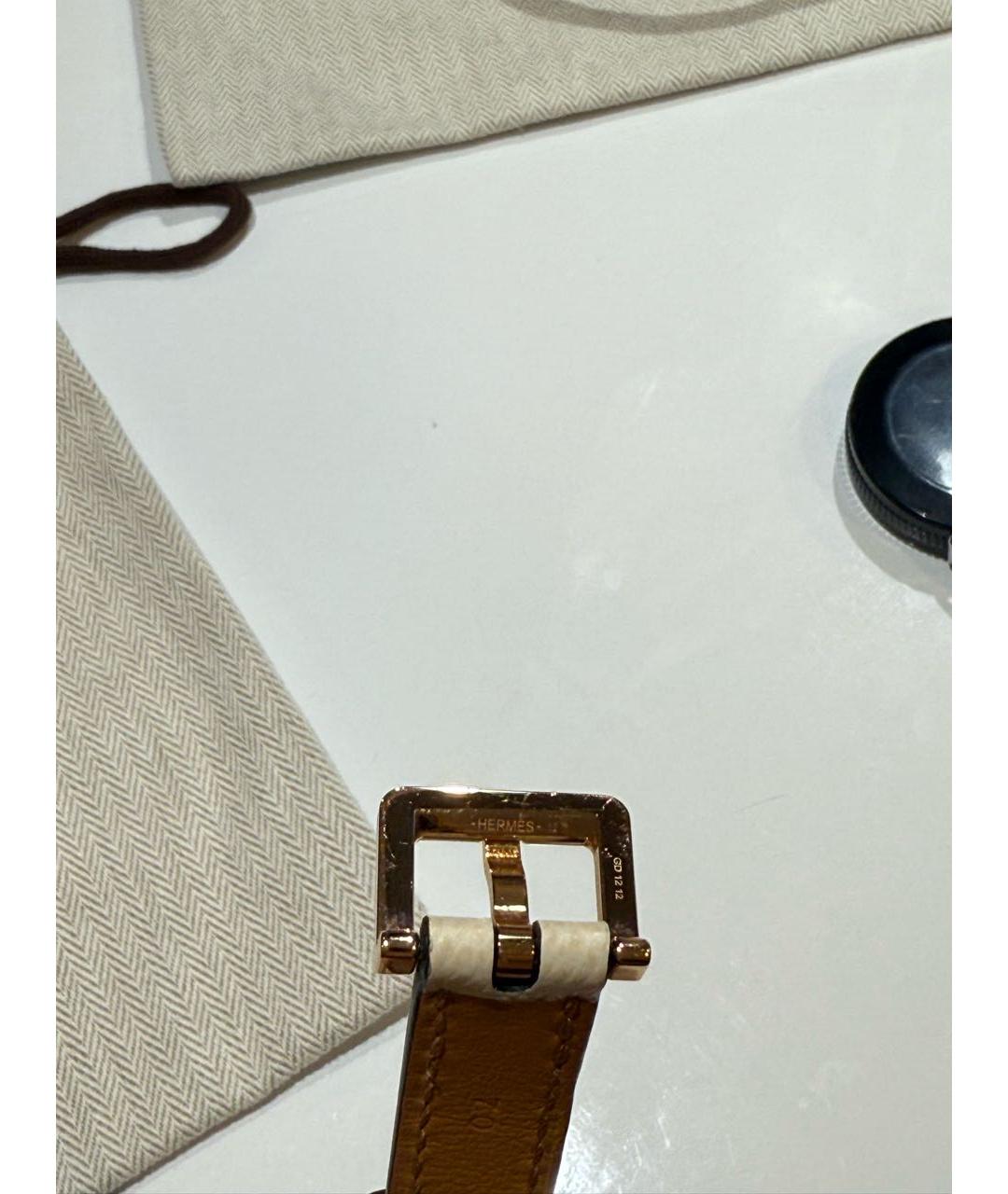 HERMES Бежевый кожаный ремень, фото 7
