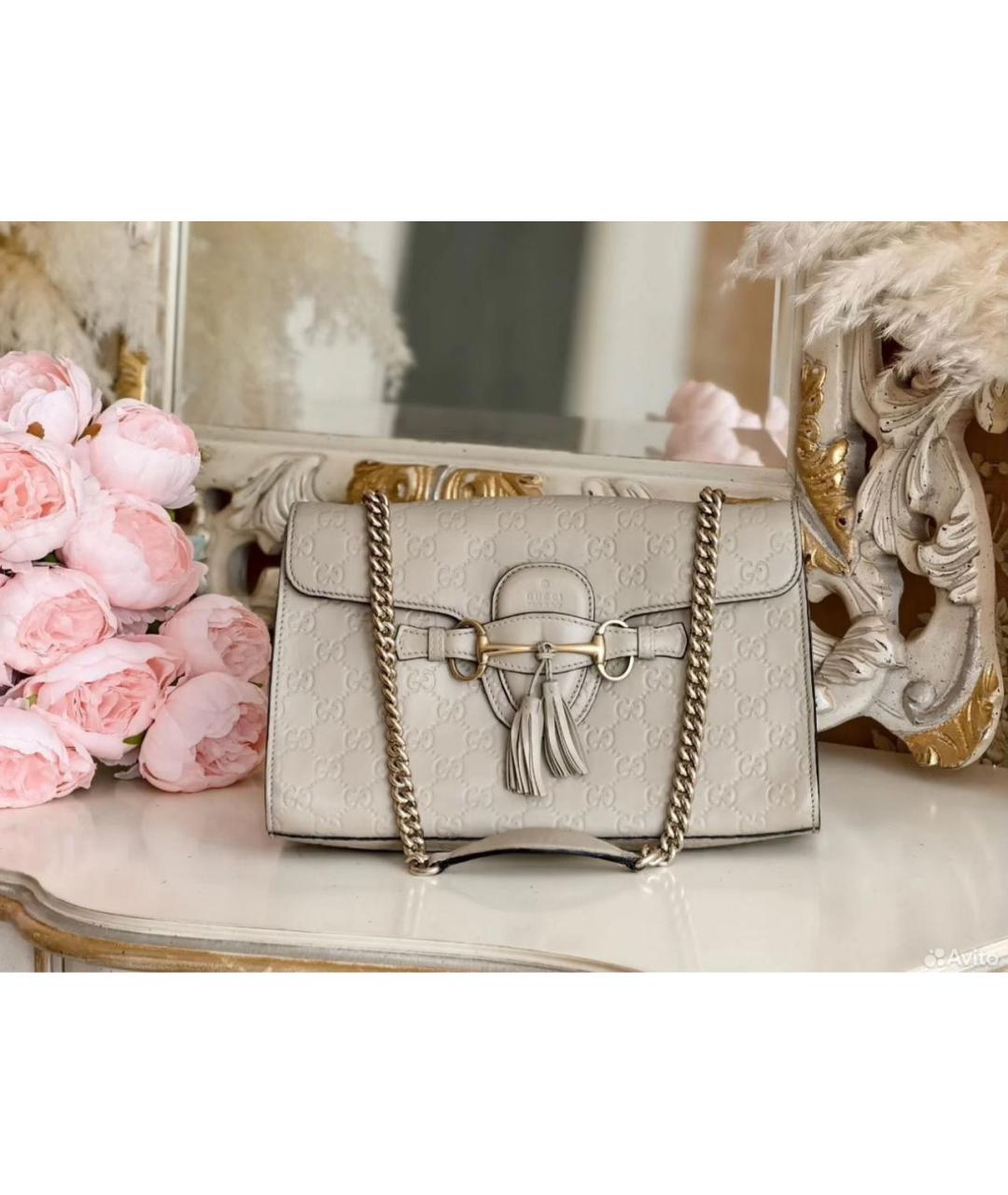 GUCCI Бежевая кожаная поясная сумка, фото 2