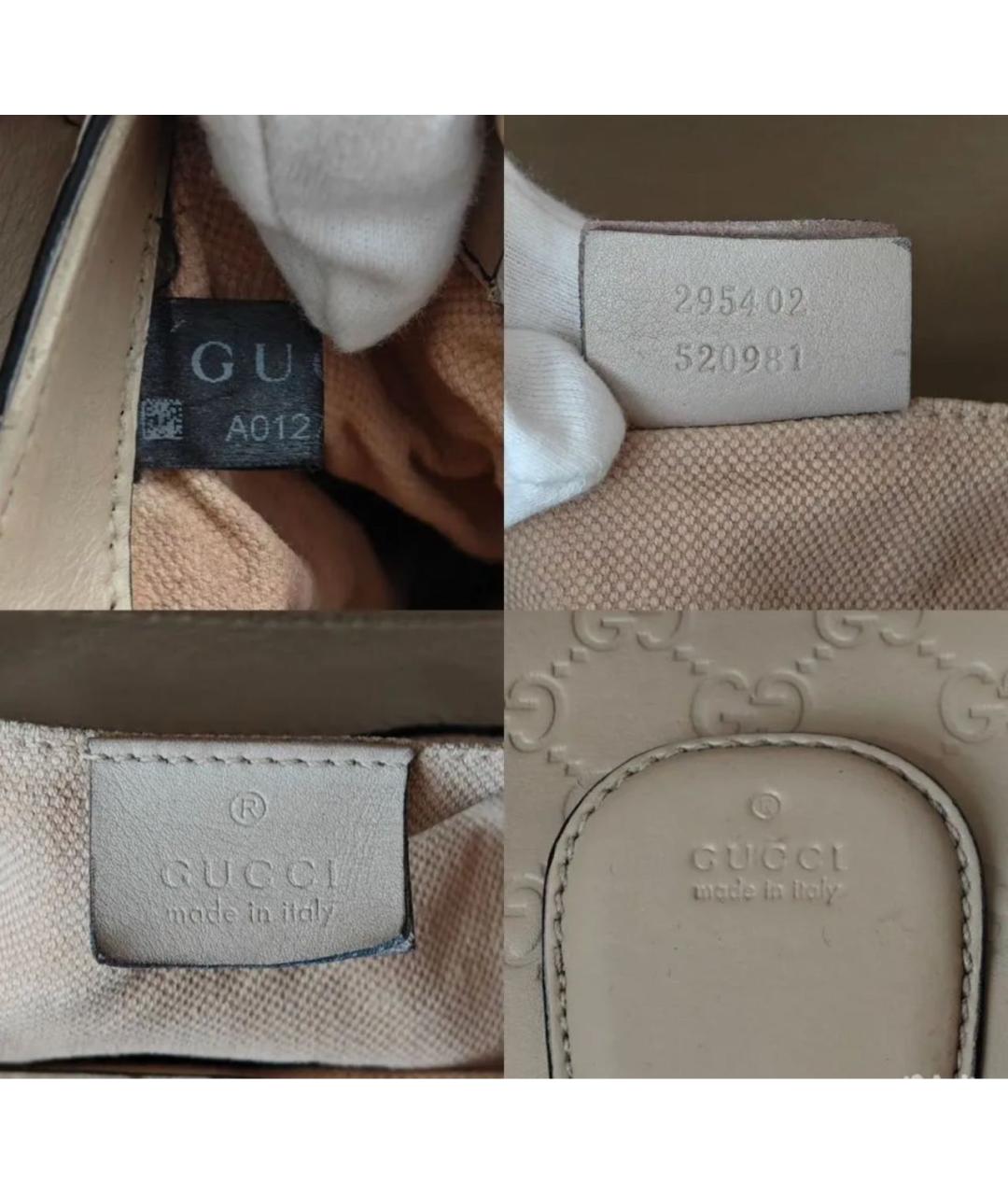 GUCCI Бежевая кожаная поясная сумка, фото 4