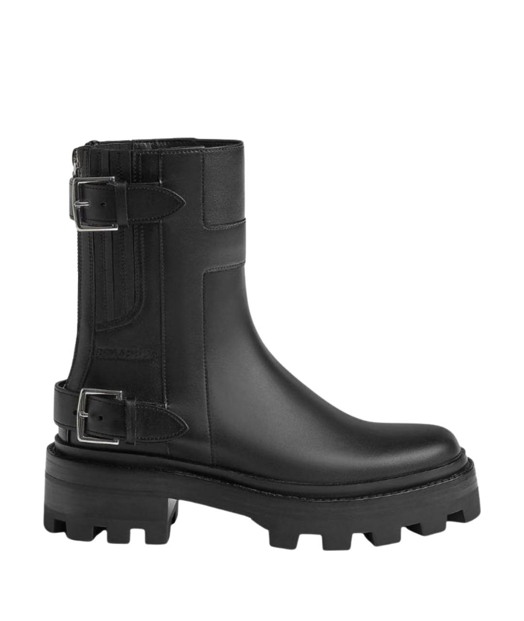 HERMES Черные кожаные ботинки, фото 1