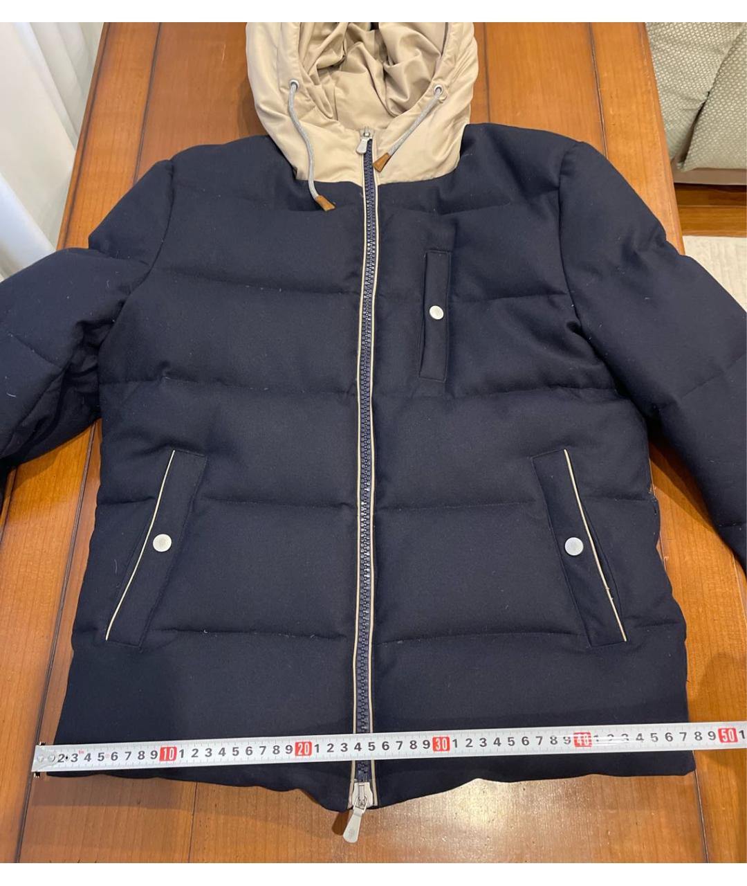 ELEVENTY Темно-синий шерстяной пуховик, фото 6